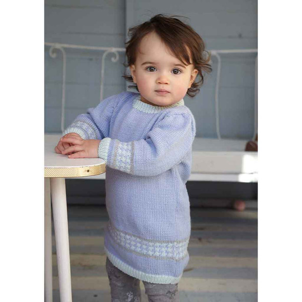 Rowan Lamb Baby Dress Knitting Pattern using Super Fine Merino 4ply | Digital Download (ZB186-00011) - Main Image