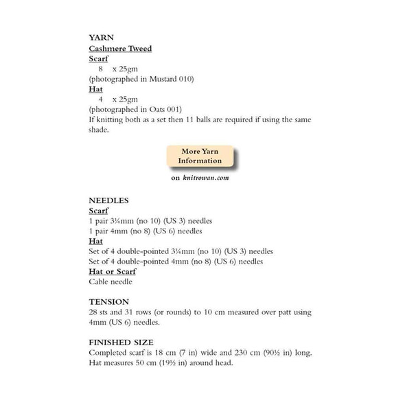 Rowan Kitson Accessories Knitting Pattern using Cashmere Tweed | Digital Download (ZB242-00009) - Pattern Table