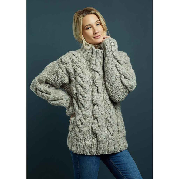 Rowan Georgia Ladies Sweater Knitting Pattern using Brushed Fleece | Digital Download (ZB241-00004) - Main Image