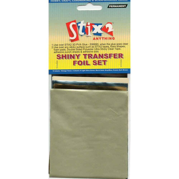 Stix2 | Vintage Tone Colours Transfer Foils - 10 Sheets