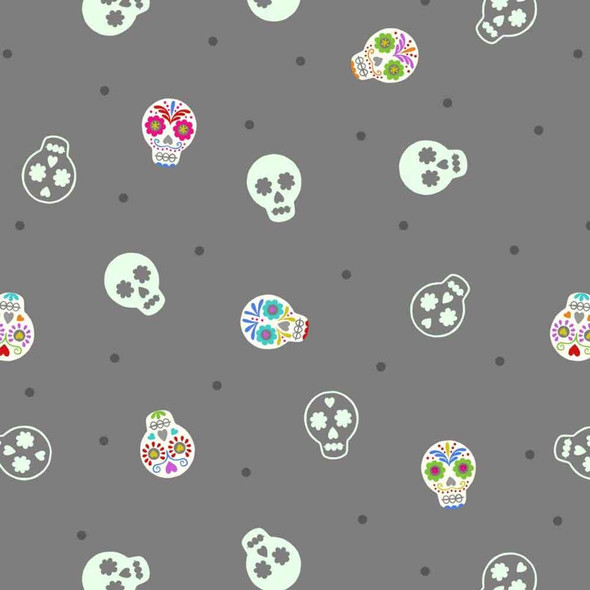 Small Things Glow in the Dark | Lewis & Irene | Sugar Skulls on Grey | SM40.3