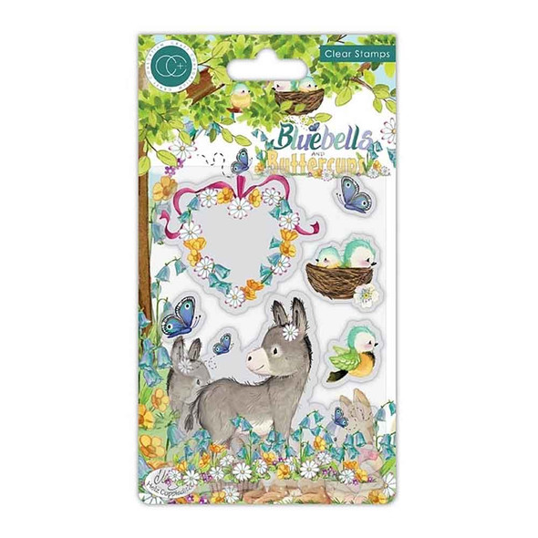 Craft Consortium | Helz Cuppleditch | Bluebells and Buttercups | Donkey Stamp Set, 7pcs - Main Image