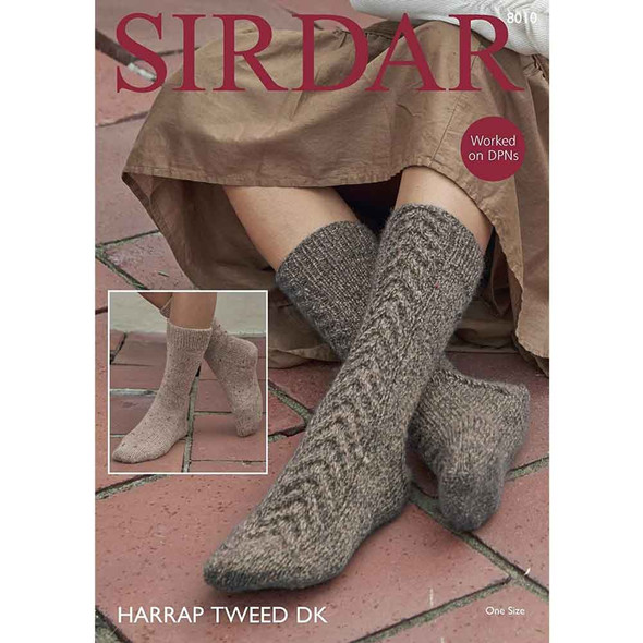 Sirdar Harrap Tweed DK Cable Socks Knitting Pattern | Pattern No. 8010