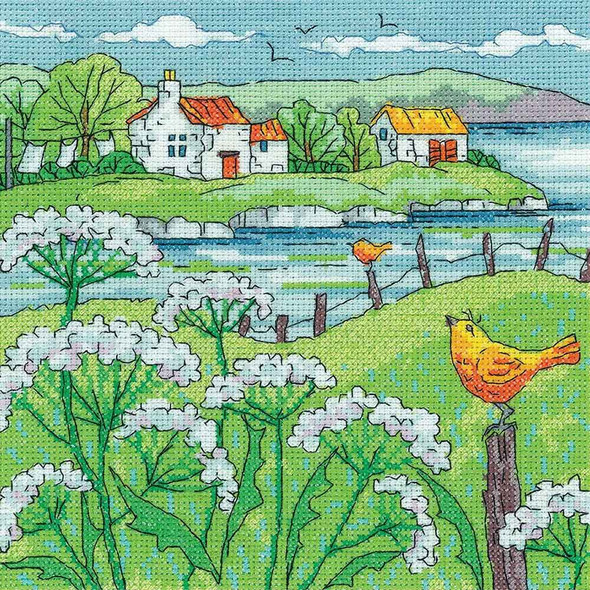 Cow Parsley Shore | By the Sea Collection | 14 Count Cross Stitch Kit | Karen Carter