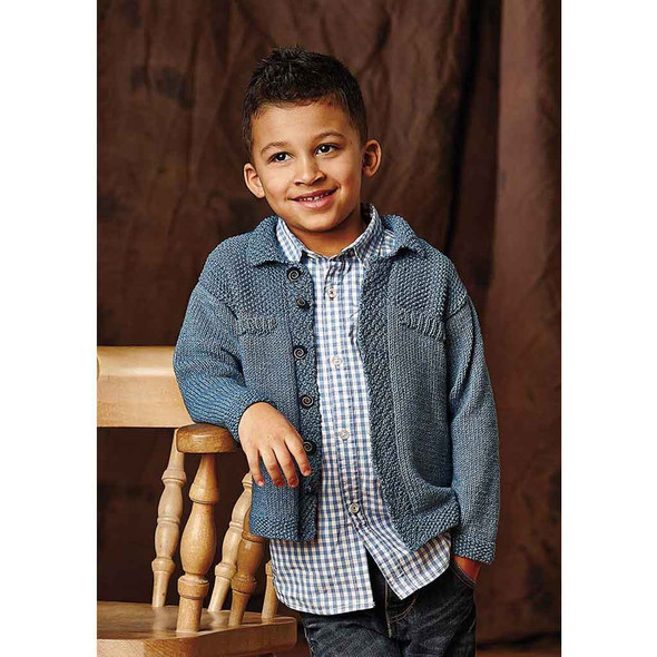 Rowan Sheerness Child Children Jacket Knitting Pattern using Original Denim | Digital Download (ZB158-00010) - Main Image