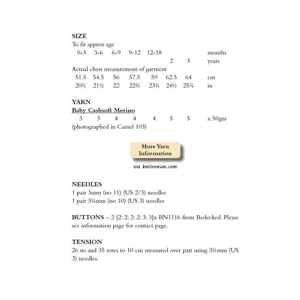 Rowan Tamson Children Knitting Pattern using Baby Cashsoft Merino | Digital Download (ZB247-00012) - Pattern Table