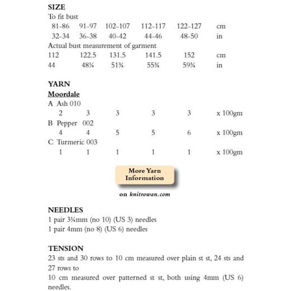 Rowan Lingmell Womens Jumper Knitting Pattern using Moordale | Digital Download (ZB254-00009) - Pattern Table