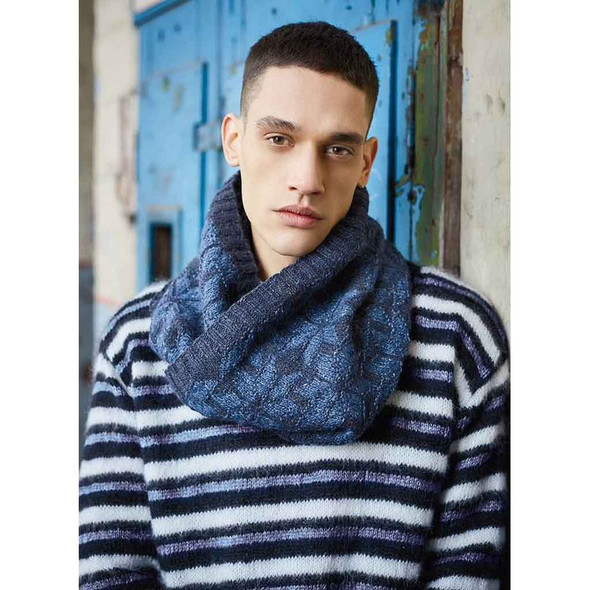 Rowan Torstein Mens Cowl Knitting Pattern using Felted Tweed | Digital Download (ZB253-00011) - Main Image