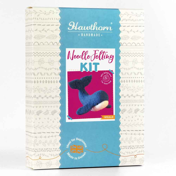 Hawthorn Handmade | Large Felting Kit | Blue Whale - Box