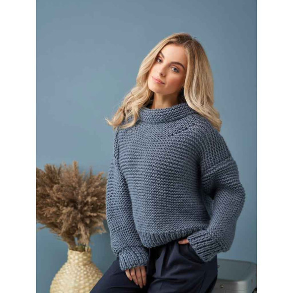 Rowan 006 Jumper Womens Knitting Pattern using Big Wool | Digital Download (RM003-00006) - Main Image