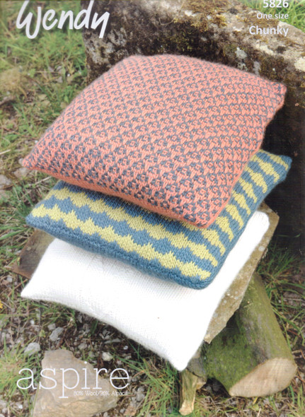 Three Cushion Covers Chunky Patterns | Wendy Aspire Chunky 5826