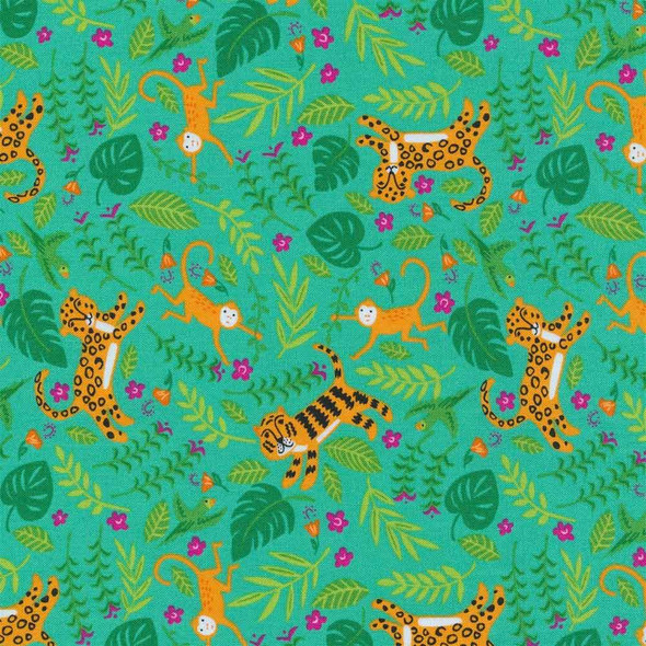 Jungle Paradise | Stacy lest Hsu | Moda Fabrics | 20783-18 Peacock