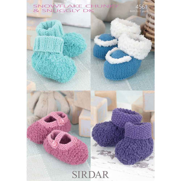 Sirdar Booties Snuggly Snowflake Chunky & Snuggly DK Knitting Pattern | Pattern No. 4561