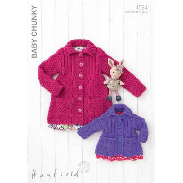 Cardigans Knitting Pattern | Sirdar Hayfield Baby Chunky 4534 | Digital Download - Main Image