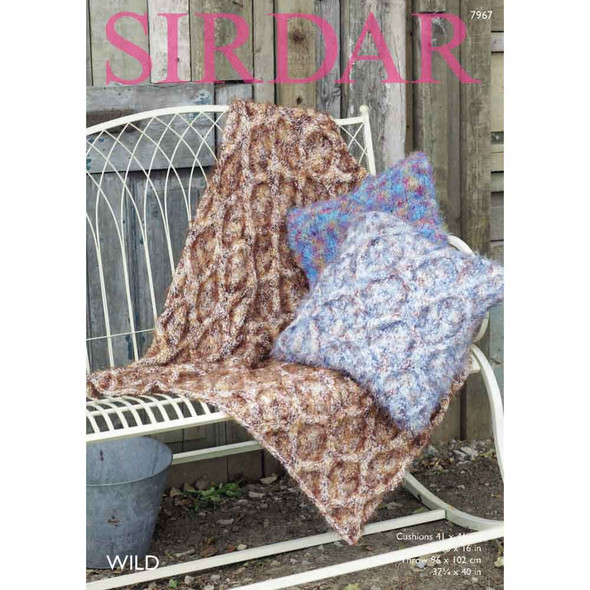 Sirdar Wild Cushions and Throw Knitting Pattern | 7967