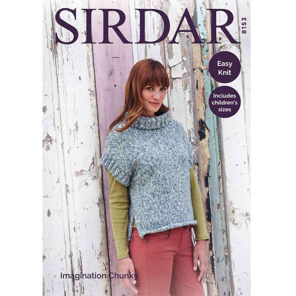 Sirdar Imagination Chunky Children / Ladies Cowl Neck Top Knitting Pattern | 8153