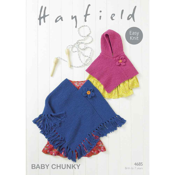Ponchos Knitting Pattern | Sirdar Hayfield Baby Chunky 4685 | Digital Download - Main Image