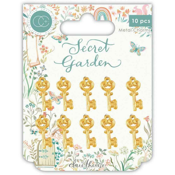 Secret Garden | Clare Therese Gray | Craft Consortium | Gold Metal Key Charms