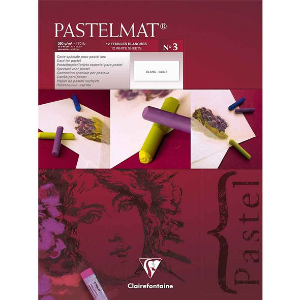 Clairefontaine Pastelmat Pad 12 Sheets 360gsm | 12x15.5" | 30x40cm | No. 3 - White