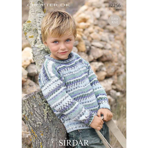 Boy's Sweater Knitting Pattern | Sirdar Crofter DK 2256 | Digital Download - Main Image