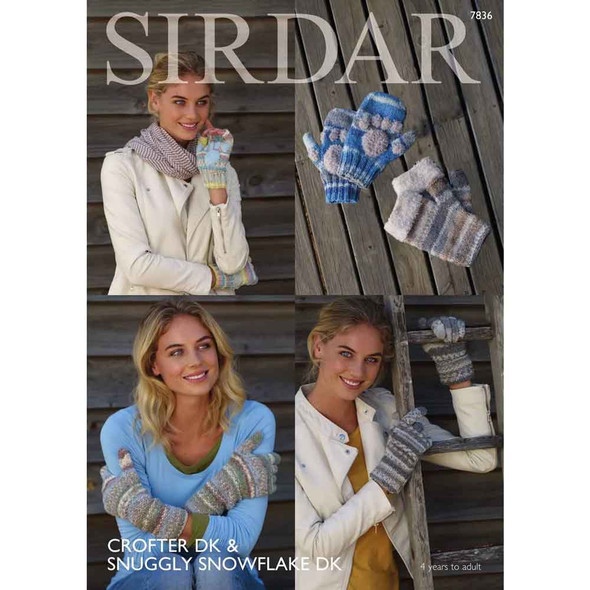 Gloves & Mittens Knitting Pattern | Sirdar Crofter DK & Snuggly Snowflake DK 7836 | Digital Download - Main Image