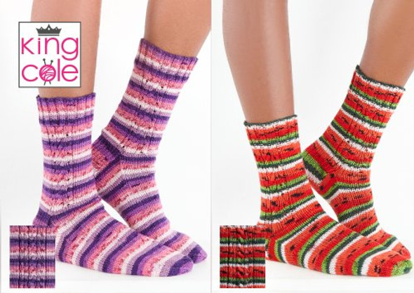 King Cole Footsie 4Ply Socks Knitting Pattern | 5824