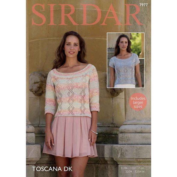 Women Tops Knitting Pattern | Sirdar Toscana DK 7977 | Digital Download - Main Image