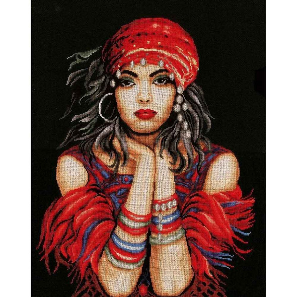 Lanarte Gypsy Girl Cross Stitch Collection Kit, 41 x 50cm (PN-0144529)