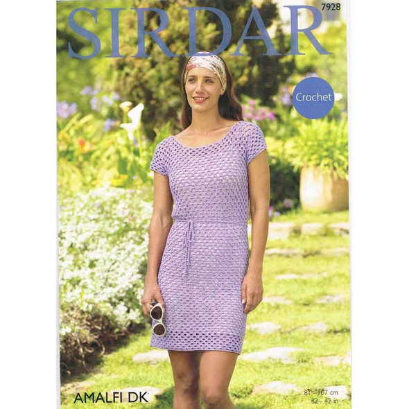 Women Dress Crochet Pattern | Sirdar Amalfi DK 7928 | Digital Download - Main Image