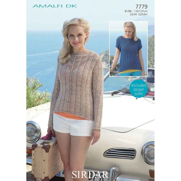 Woman's Top Knitting Pattern | Sirdar Amalfi DK 7779 | Digital Download - Main Image