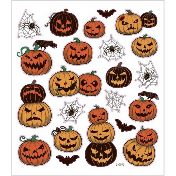 Halloween Pumpkin Stickers - Glittery - Main Image