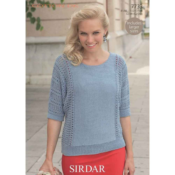 Women Top Knitting Pattern | Sirdar Cotton DK 7733 | Digital Download - Main Image