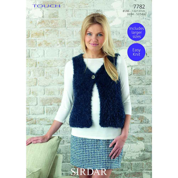 Woman's Gilet Knitting Pattern | Sirdar Touch Super Chunky 7782 | Digital Download - Main Image