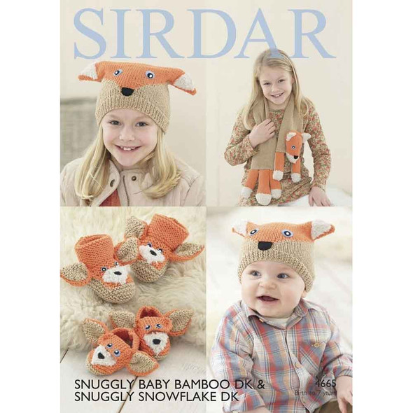 Fox Accessories Set Knitting Pattern | Sirdar Snuggly Baby Bamboo DK & Snuggly Snowflake DK 4665 | Digital Download - Main Image