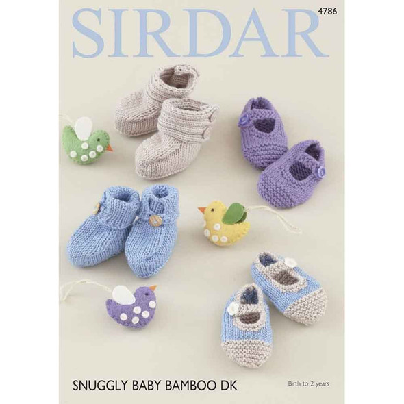 Baby Bootees & Shoes Knitting Pattern | Sirdar Snuggly Baby Bamboo DK 4786 | Digital Download - Main Image