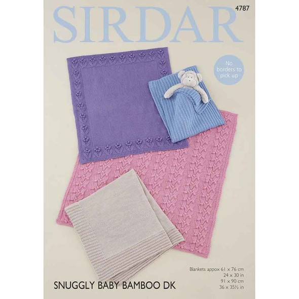 Blankets Knitting Pattern | Sirdar Snuggly Baby Bamboo DK 4787 | Digital Download - Main Image