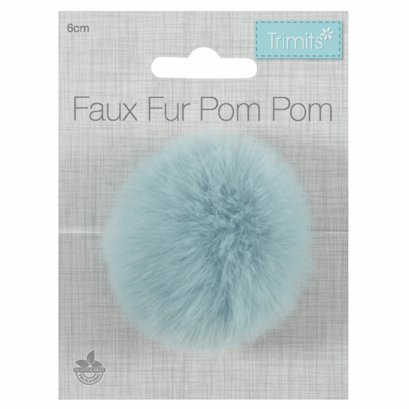 Trimits 6cm Tie On or Sew In, Faux Fur Pompoms | Various Colours