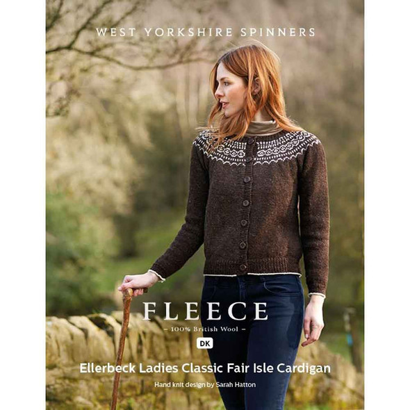 Ellerbeck Ladies Classic Fair Isle Cardigan Knitting Pattern | WYS Jacob Aran Knitting Yarn DBP0161 | Digital Download - Main Image