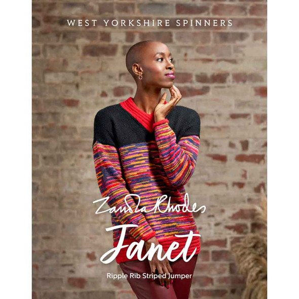 Janet Ripple Rib Striped Jumper Knitting Pattern | WYS ColourLab DK Knitting Yarn DBP0194 | Digital Download - Main Image