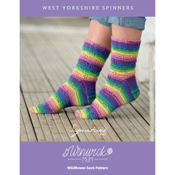 Wildflower Sock Knitting Pattern | WYS Signature 4 Ply Knitting Yarn DBP0160 | Digital Download - Main Image