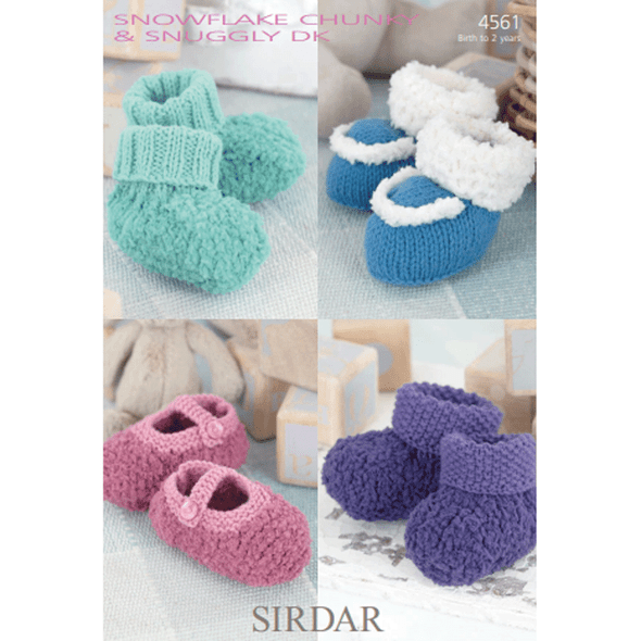 Baby Booties Bag Knitting Pattern | Sirdar Snuggly Snowflake Chunky 4561 | Digital Download - Main Image