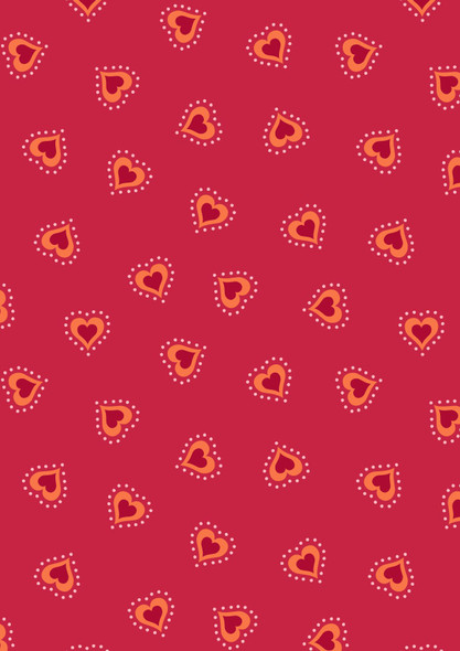 Little Matryoshka | Lewis and Irene Fabric | A568.1 | Hearts on Red