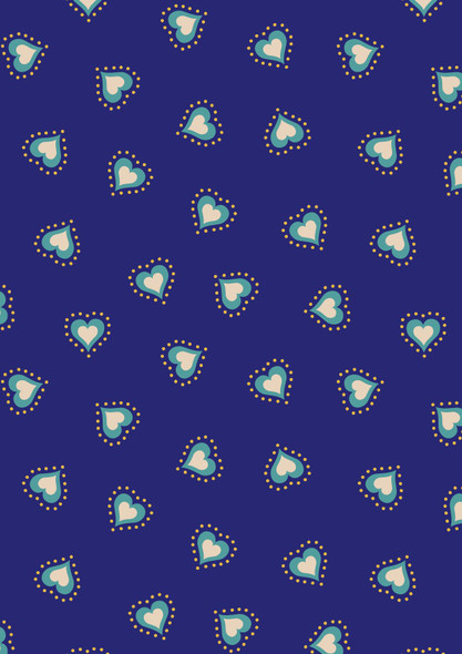 Little Matryoshka | Lewis and Irene Fabric | A568.2 | Hearts on Blue