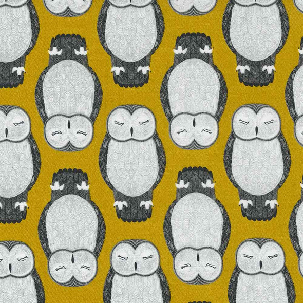 Nocturnal Gingiber Moda Fabric | 48332-14 Owls Gold