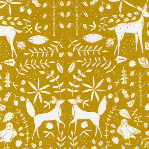 Nocturnal Gingiber Moda Fabric | 48334-14 Fauna Gold