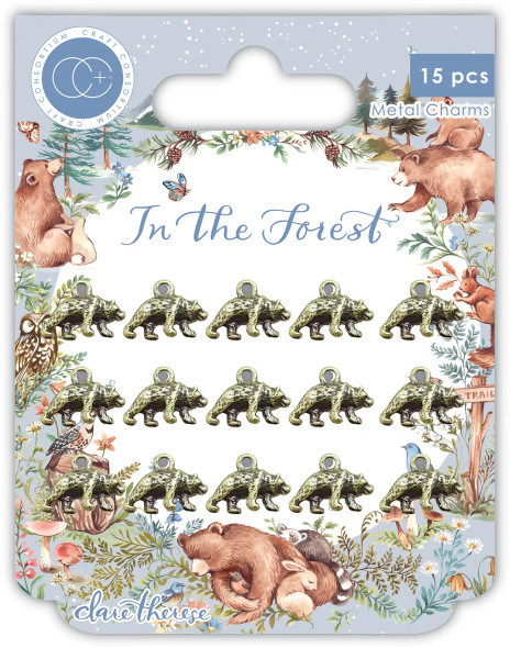 Craft Consortium | In The Forest | 15 Bear Metal Charms | Clare Therese Gray
