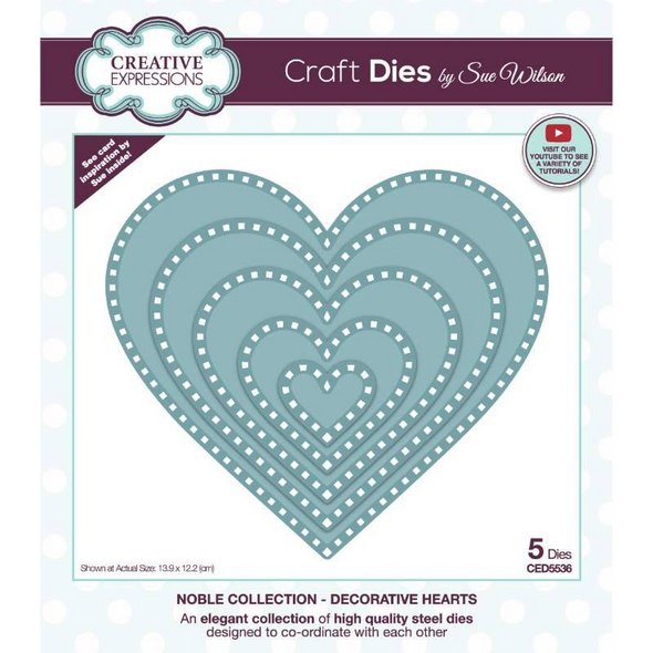 Creative Expression | Sue Wilson Noble Collection | Decorative Hearts Craft Die