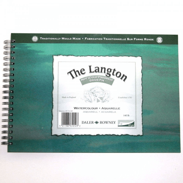 Daler Rowney Langton Pads 300gsm | Cold Pressed | Spiral Bound | Various Sizes - Size: 12x9"