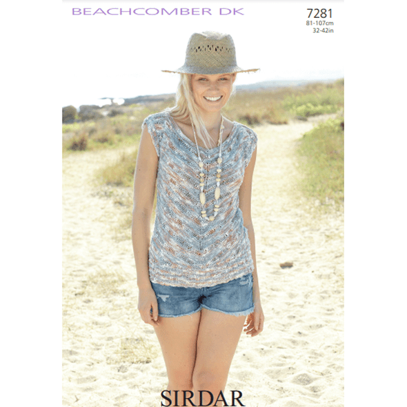 Women's Top Knitting Pattern | Sirdar Beachcomber DK 7281 | Digital Download - Main Image