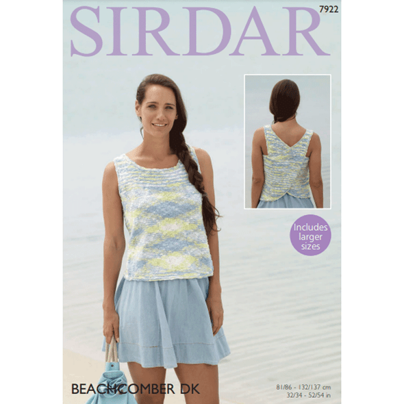 Women's Top Knitting Pattern | Sirdar Beachcomber DK 7922 | Digital Download - Main Image